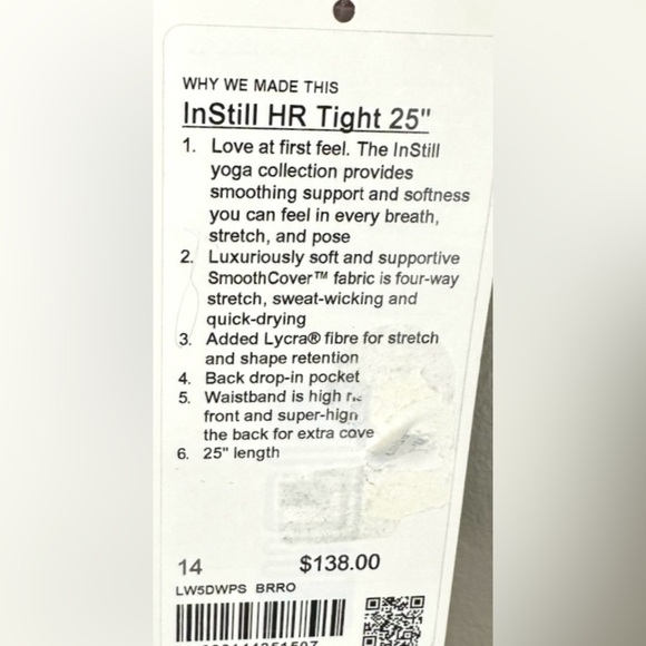 Lululemon Instill High-Rise Tights in Brier Rose Women’s Size 14 - Picture 7 of 7